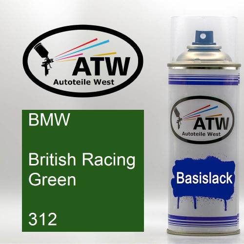 BMW, British Racing Green, 312: 400ml Sprühdose, von ATW Autoteile West.